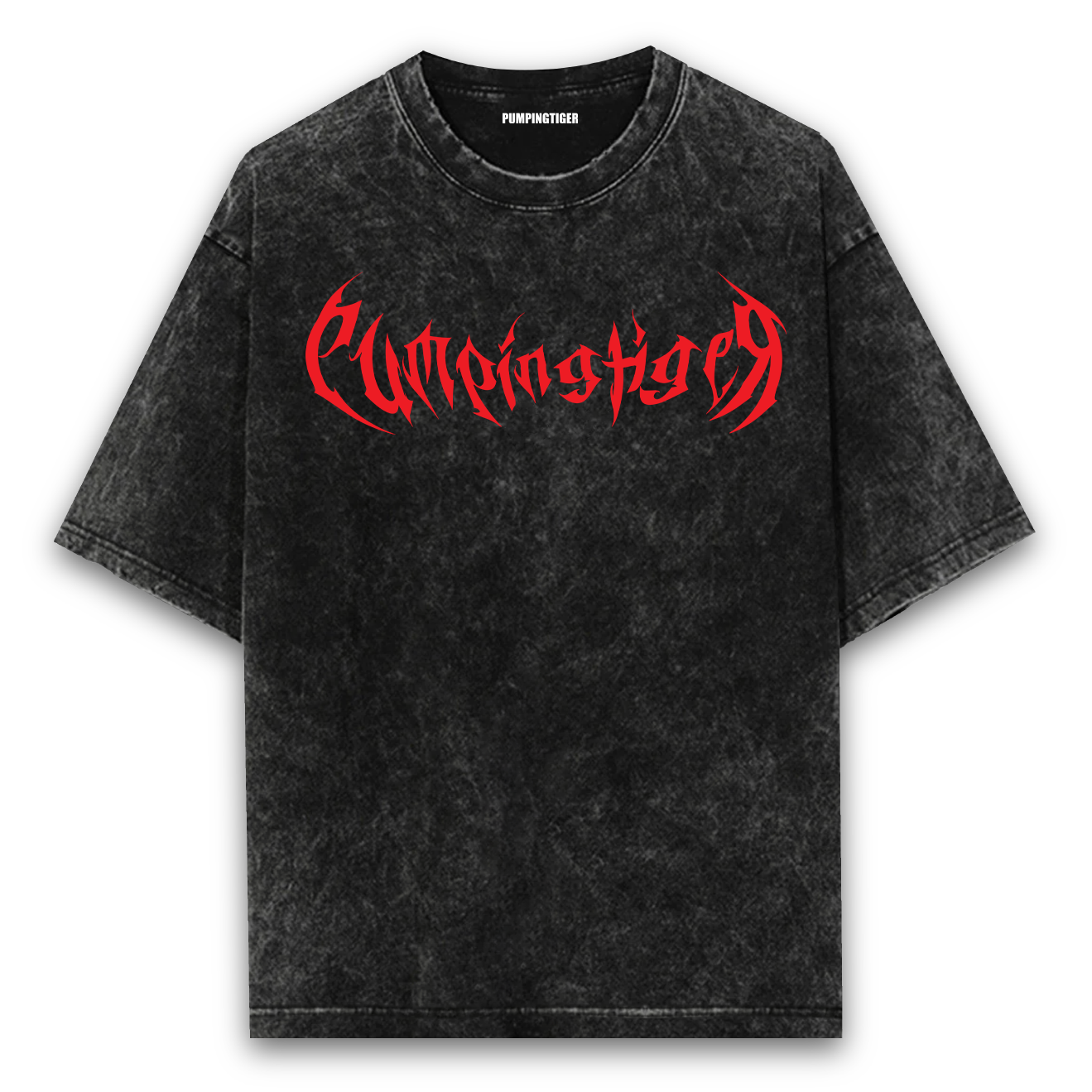 Cursed Power Acid Wash Oversized T-shirt