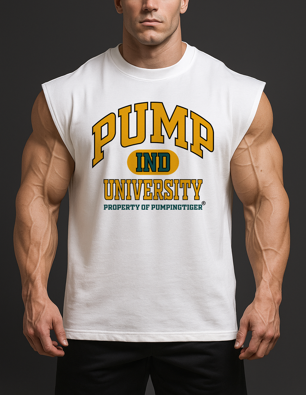 Pump University White Oversized Sleeveless Pumpcover