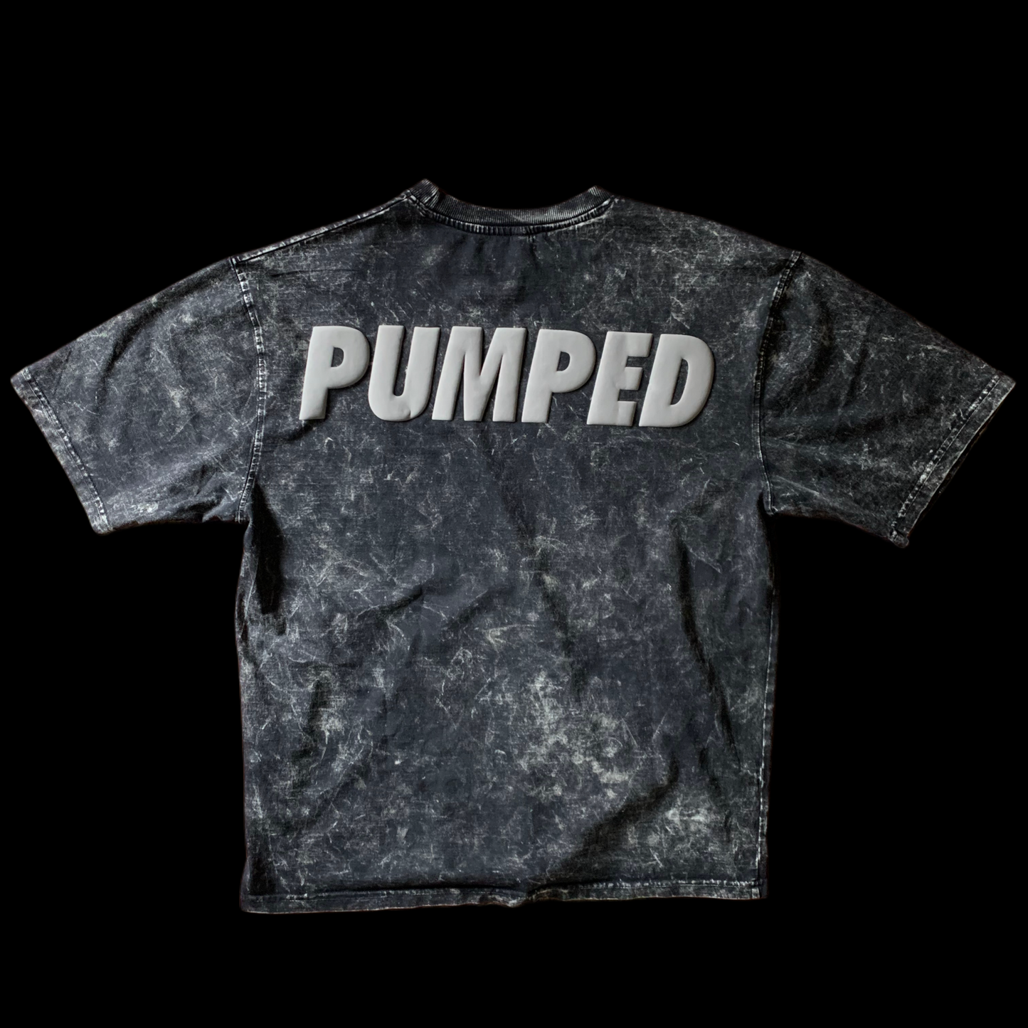 PUMPED Acid Wash Oversized T-shirt (Puff Print)