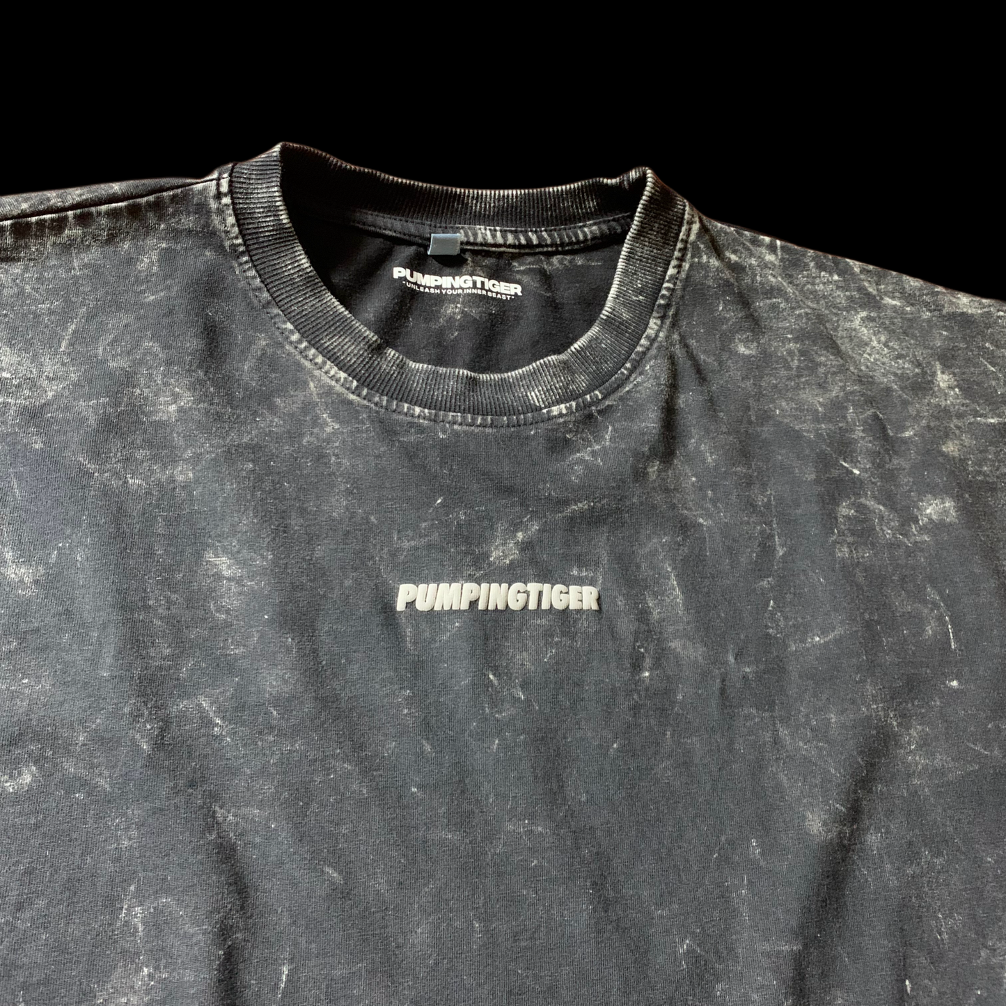PUMPED Acid Wash Oversized T-shirt (Puff Print)