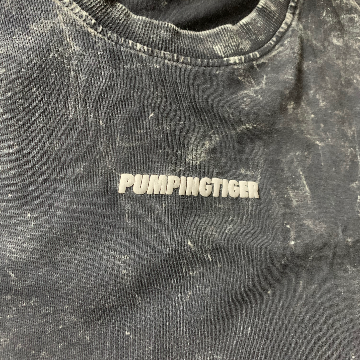 PUMPED Acid Wash Oversized T-shirt (Puff Print)