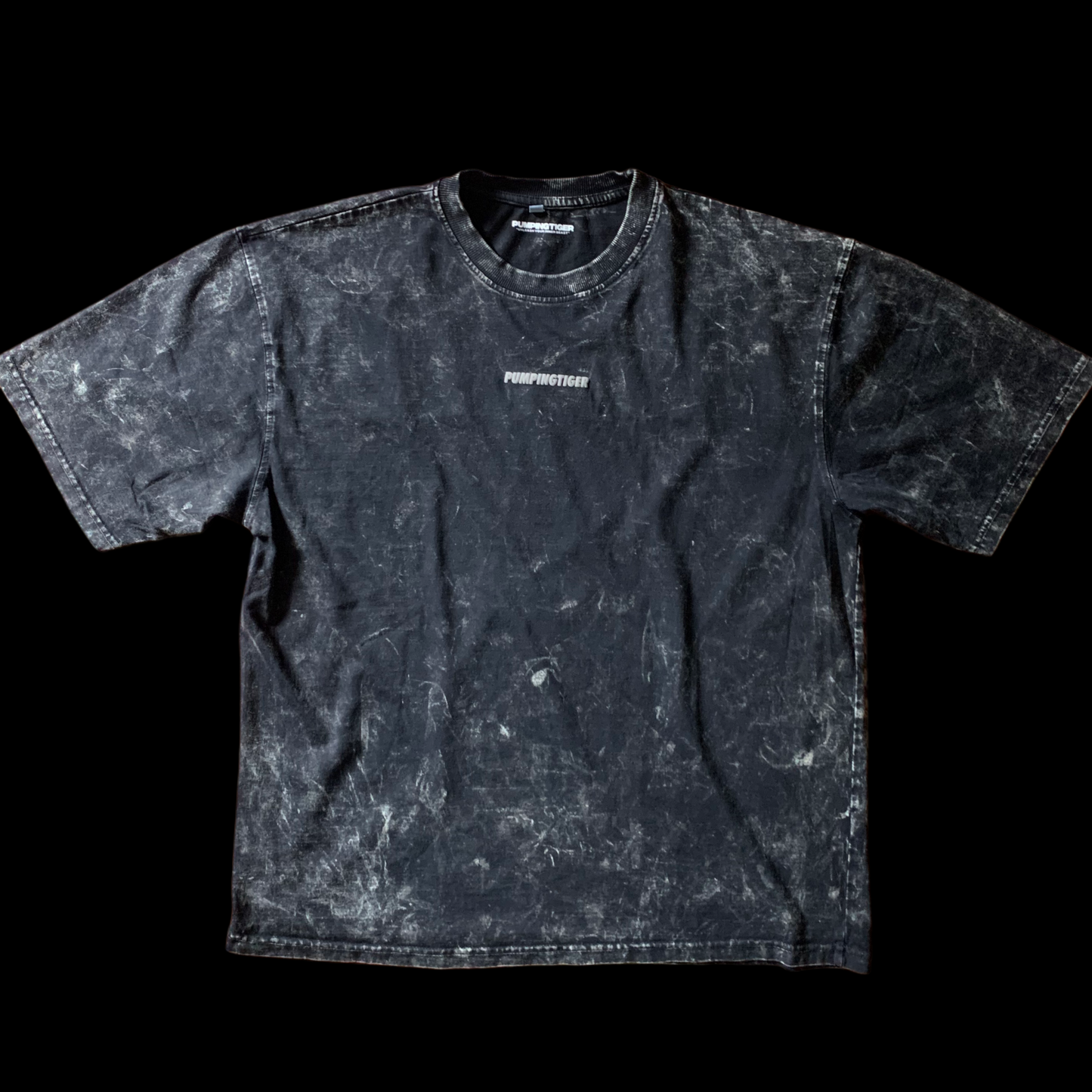 PUMPED Acid Wash Oversized T-shirt (Puff Print)