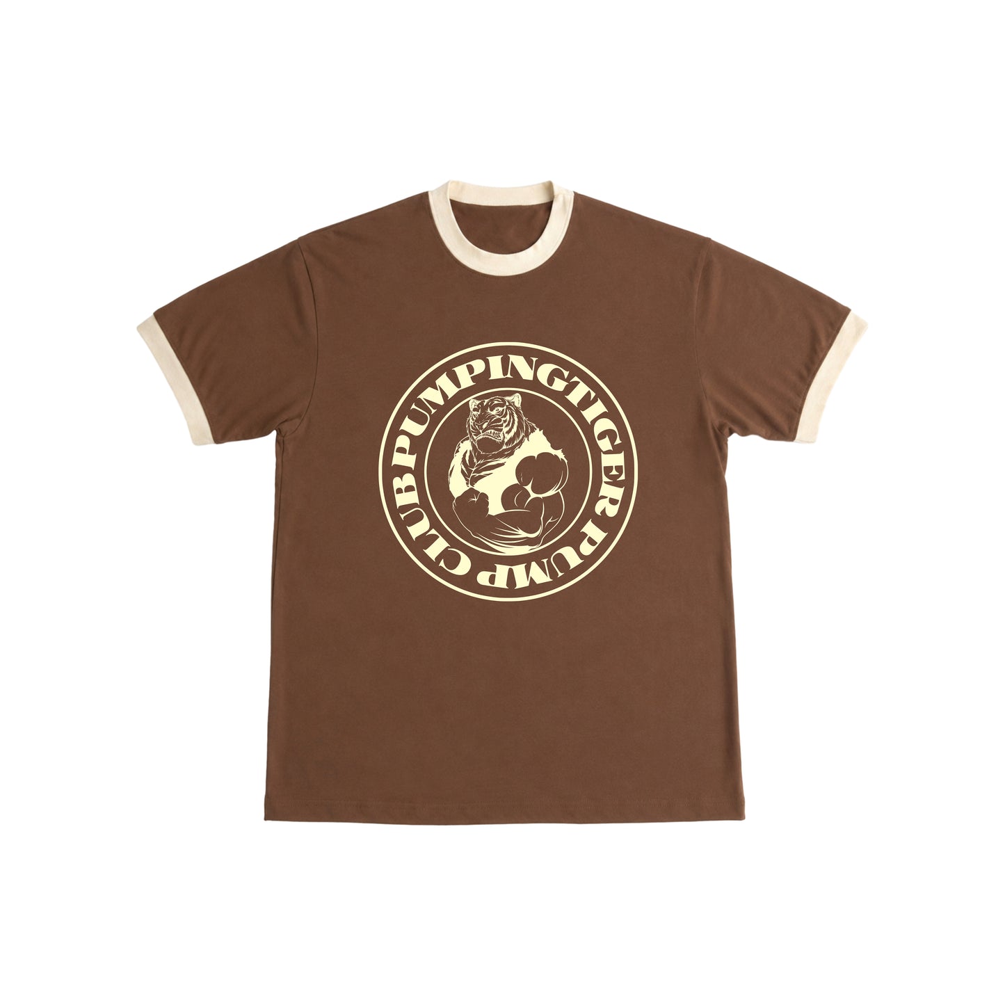 Tigers Pump Club Ringer T-Shirt - Mousse & Cream