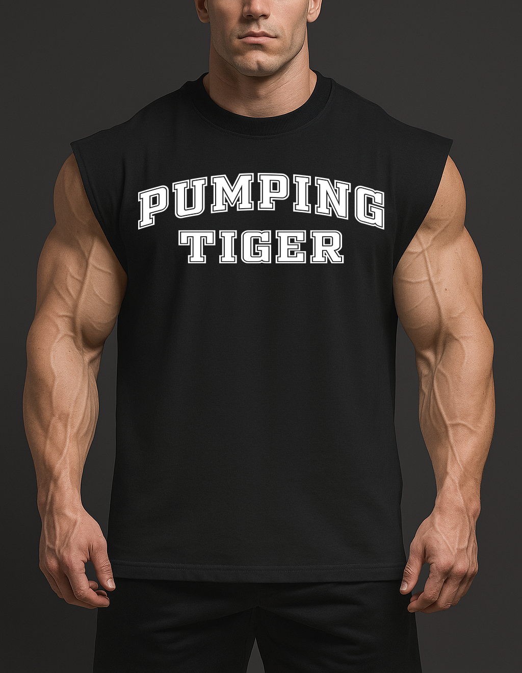 Varsity Black Oversized Sleeveless Pumpcover