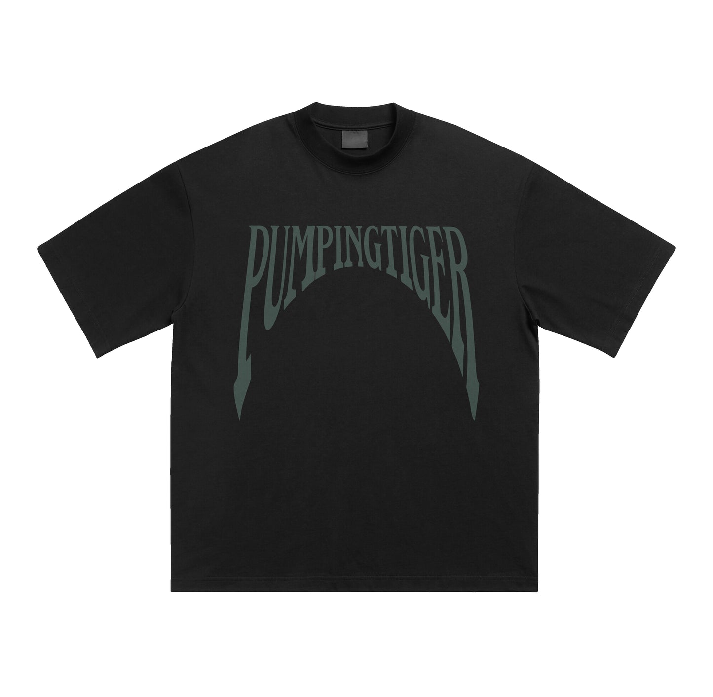 PUMPINGTIGER Black Oversized T-Shirt for Men - 180 GSM 100% Cotton Graphic Gym T-Shirt