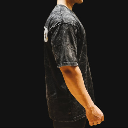 PUMPED Acid Wash Oversized T-shirt (Puff Print)