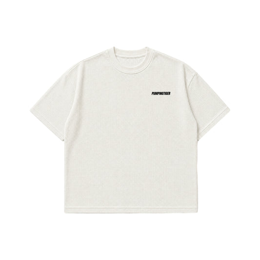Off White Boxy Fit Waffle T-Shirt