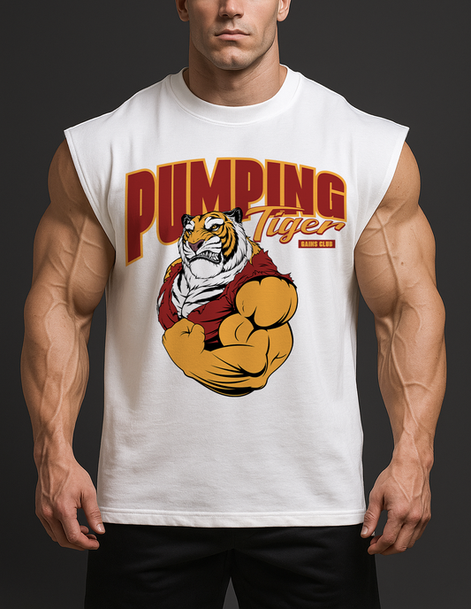 Gains Club White Oversized Sleeveless Pumpcover