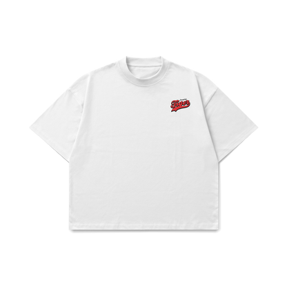 Hustle For That Muscle White Oversized T-shirt