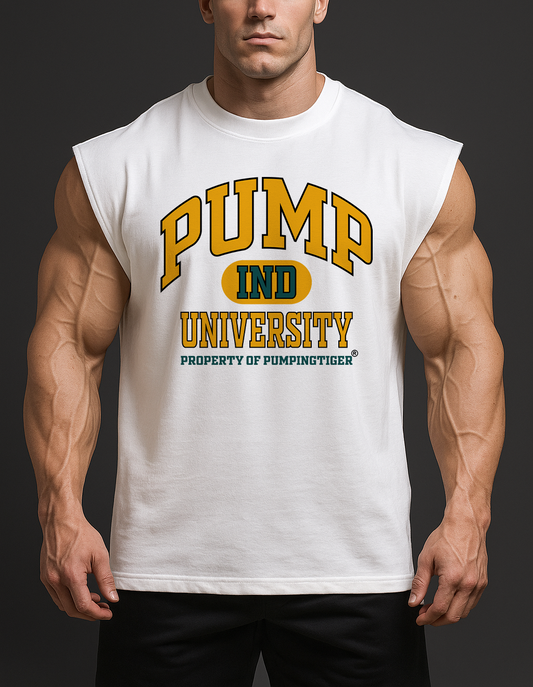 Pump University White Oversized Sleeveless Pumpcover