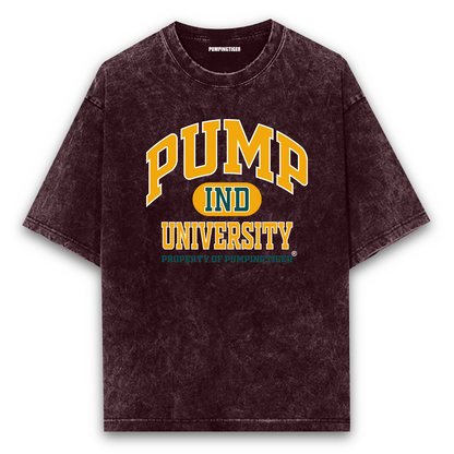 Pump University Acid Wash Oversized T-shirt