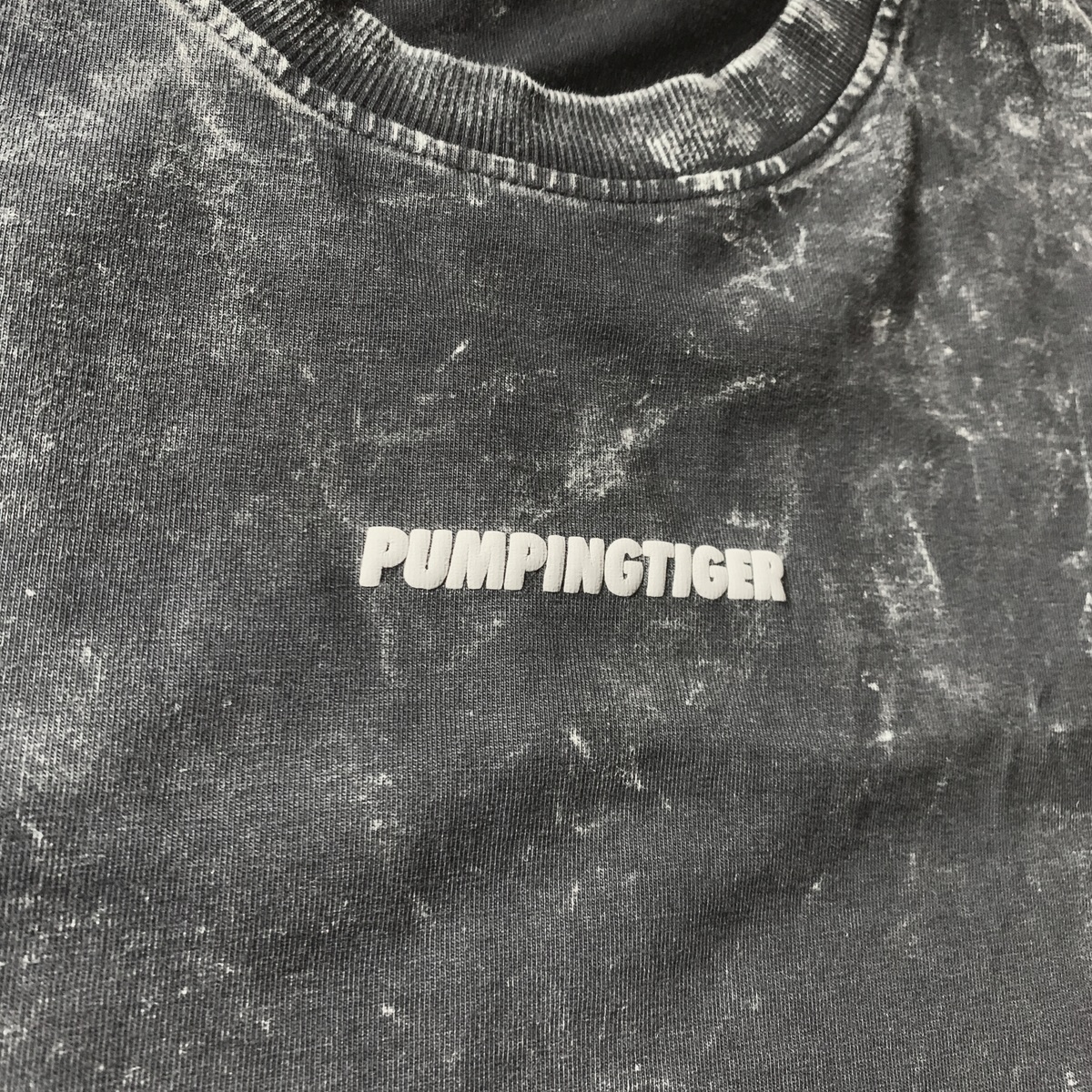 PUMPED Acid Wash Oversized T-shirt (Puff Print)