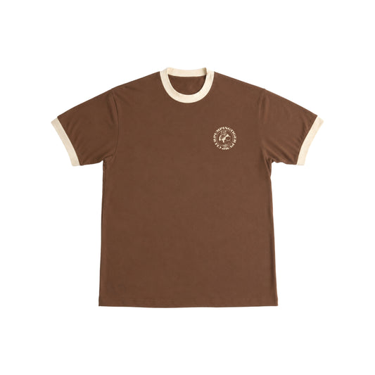 Tigers Pump Club Ringer T-Shirt - Mousse & Cream