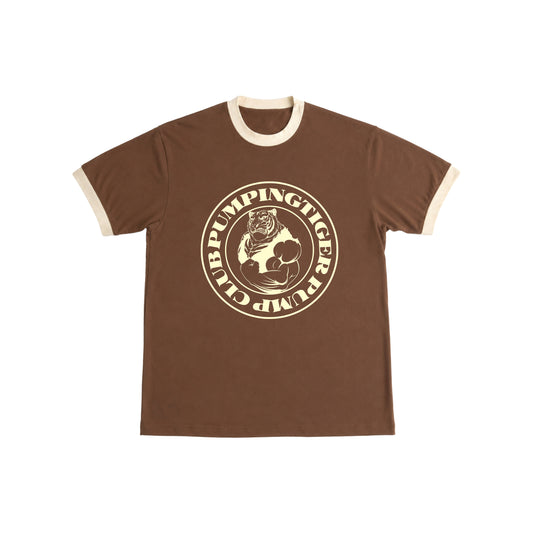Tigers Pump Club Ringer T-Shirt - Mousse & Cream