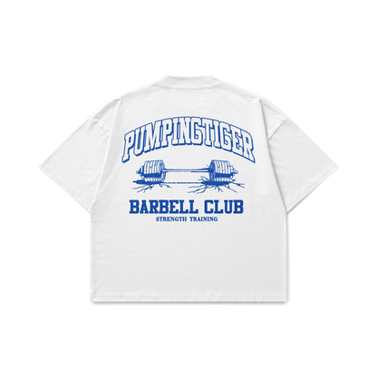 Barbell Club Graphic White Oversized T-Shirt