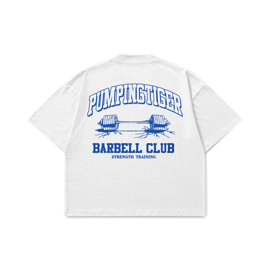 Barbell Club Graphic White Oversized T-Shirt
