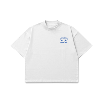 Barbell Club Graphic White Oversized T-Shirt