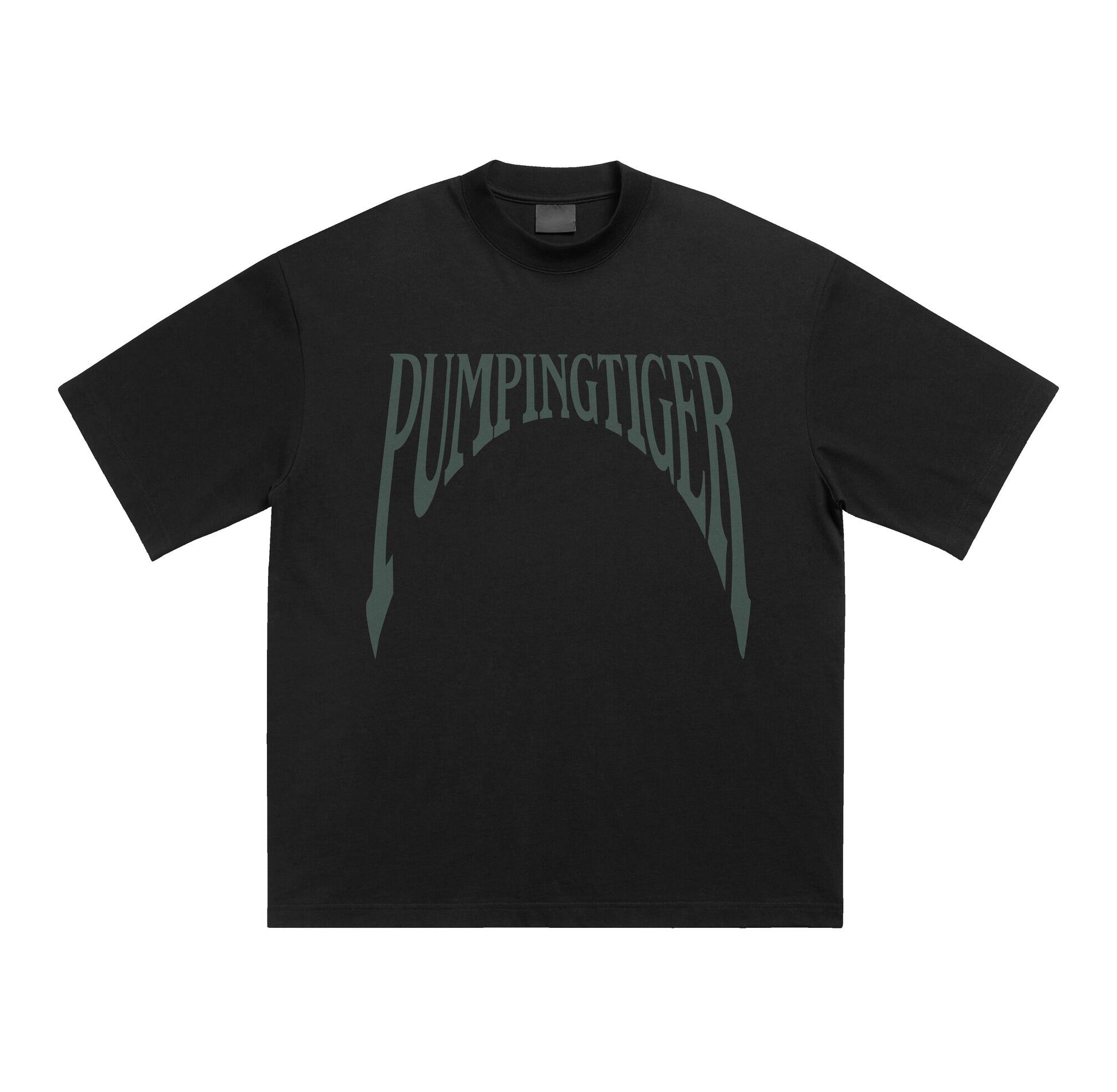 PUMPINGTIGER Black Oversized T-Shirt for Men - 180 GSM 100% Cotton Graphic Gym T-Shirt