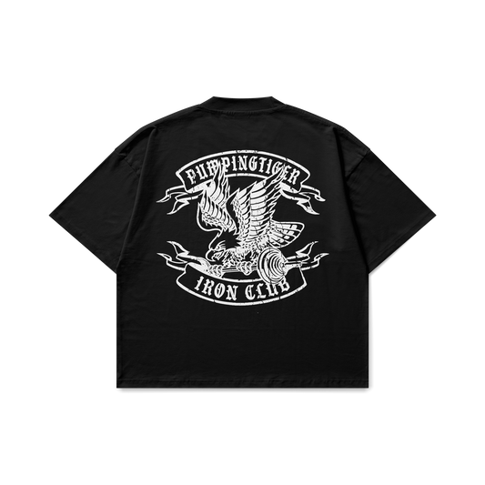 Iron Club Graphic Black Oversized T-Shirt