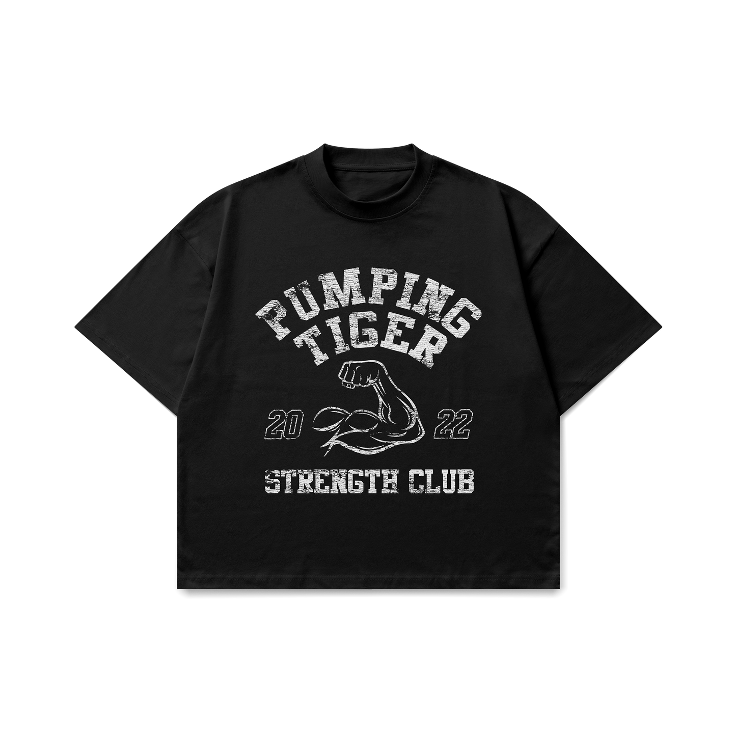 Strength Club Graphic Black Oversized T-Shirt