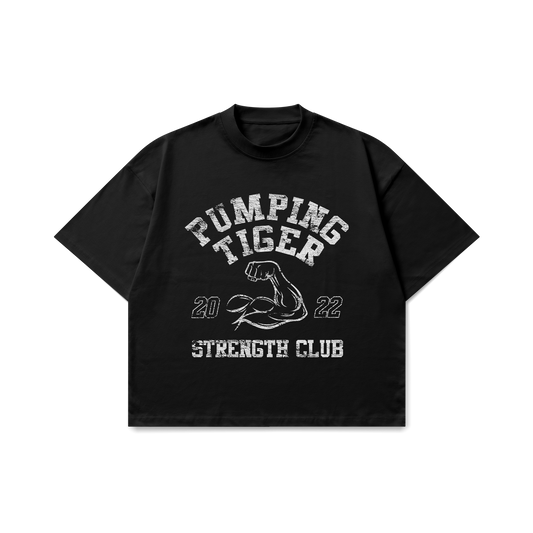 Strength Club Graphic Black Oversized T-Shirt