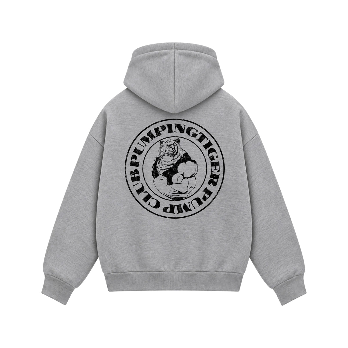 Tigers Pump Club Grey Boxy Zipper Hoodie