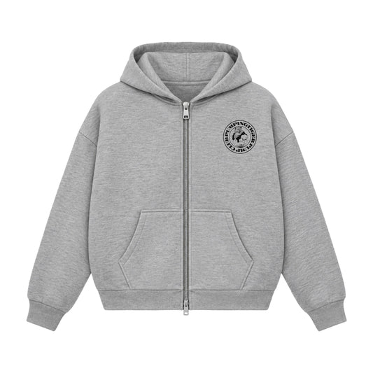 Tigers Pump Club Grey Boxy Zipper Hoodie